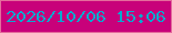 文字の大きさ：2、枠の色：e46c9c、背景の色：c8017a、文字の色：08a9cf 無料ブログパーツのブログ時計