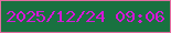 文字の大きさ：3、枠の色：e46da1、背景の色：197140、文字の色：d618d8 無料ブログパーツのブログ時計