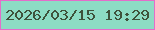 文字の大きさ：3、枠の色：e46dca、背景の色：8ddcc4、文字の色：3e523b 無料ブログパーツのブログ時計