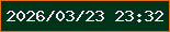 文字の大きさ：3、枠の色：e46f1b、背景の色：003317、文字の色：f9e3ff 無料ブログパーツのブログ時計