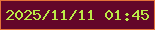 文字の大きさ：2、枠の色：e47239、背景の色：630629、文字の色：bcea47 無料ブログパーツのブログ時計