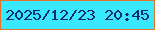 文字の大きさ：2、枠の色：e47427、背景の色：39e7ff、文字の色：0b2e6f 無料ブログパーツのブログ時計