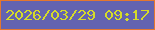 文字の大きさ：4、枠の色：e4772e、背景の色：6363b0、文字の色：d5db29 無料ブログパーツのブログ時計