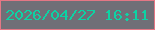 文字の大きさ：5、枠の色：e47785、背景の色：706f77、文字の色：0dd3a4 無料ブログパーツのブログ時計