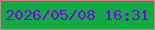 文字の大きさ：2、枠の色：e4788d、背景の色：11ab43、文字の色：8102e5 無料ブログパーツのブログ時計