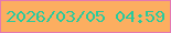 文字の大きさ：3、枠の色：e478b1、背景の色：fcae60、文字の色：29ca9d 無料ブログパーツのブログ時計