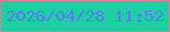 文字の大きさ：4、枠の色：e47b90、背景の色：20cea6、文字の色：557def 無料ブログパーツのブログ時計