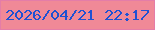 文字の大きさ：5、枠の色：e47da8、背景の色：f08997、文字の色：1f51d3 無料ブログパーツのブログ時計