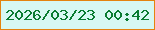 文字の大きさ：2、枠の色：e4830e、背景の色：d7f8f2、文字の色：0a7b31 無料ブログパーツのブログ時計