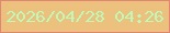 文字の大きさ：5、枠の色：e48473、背景の色：ecc17e、文字の色：c0f8b8 無料ブログパーツのブログ時計