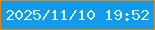 文字の大きさ：2、枠の色：e4870d、背景の色：149aea、文字の色：cefcf4 無料ブログパーツのブログ時計