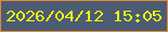文字の大きさ：2、枠の色：e48a30、背景の色：4c5c74、文字の色：effa0d 無料ブログパーツのブログ時計