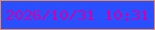 文字の大きさ：2、枠の色：e48d57、背景の色：294fff、文字の色：d000ad 無料ブログパーツのブログ時計
