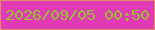 文字の大きさ：2、枠の色：e48d6b、背景の色：e239b5、文字の色：98c130 無料ブログパーツのブログ時計