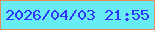 文字の大きさ：4、枠の色：e48e5e、背景の色：67ebf4、文字の色：3034f7 無料ブログパーツのブログ時計