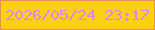 文字の大きさ：4、枠の色：e48f5b、背景の色：fbd010、文字の色：dc87f2 無料ブログパーツのブログ時計