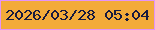 文字の大きさ：5、枠の色：e494f8、背景の色：f3ab3a、文字の色：181a3f 無料ブログパーツのブログ時計
