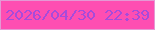 文字の大きさ：4、枠の色：e499d4、背景の色：fe4eb2、文字の色：a74bda 無料ブログパーツのブログ時計