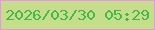文字の大きさ：4、枠の色：e499de、背景の色：c6dd8b、文字の色：44b848 無料ブログパーツのブログ時計