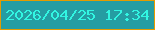 文字の大きさ：3、枠の色：e49b00、背景の色：259da2、文字の色：32f6e2 無料ブログパーツのブログ時計