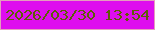 文字の大きさ：1、枠の色：e49dbd、背景の色：de0eee、文字の色：5e5d06 無料ブログパーツのブログ時計