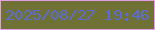 文字の大きさ：5、枠の色：e49de7、背景の色：707235、文字の色：5b6cd7 無料ブログパーツのブログ時計