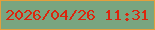 文字の大きさ：3、枠の色：e49f3c、背景の色：79a580、文字の色：dc250d 無料ブログパーツのブログ時計