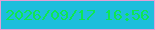文字の大きさ：2、枠の色：e49fd5、背景の色：1dbedc、文字の色：0ee751 無料ブログパーツのブログ時計