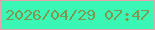 文字の大きさ：1、枠の色：e4a3ad、背景の色：3af7b5、文字の色：7f9851 無料ブログパーツのブログ時計