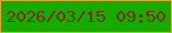 文字の大きさ：5、枠の色：e4a633、背景の色：15ab01、文字の色：7a3004 無料ブログパーツのブログ時計