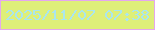文字の大きさ：1、枠の色：e4a7ee、背景の色：deef79、文字の色：aae6ee 無料ブログパーツのブログ時計