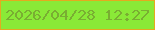 文字の大きさ：5、枠の色：e4aa1f、背景の色：8ae937、文字の色：79ae32 無料ブログパーツのブログ時計