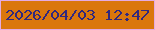 文字の大きさ：4、枠の色：e4abe1、背景の色：da770c、文字の色：30287e 無料ブログパーツのブログ時計