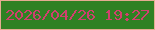 文字の大きさ：5、枠の色：e4ac91、背景の色：2e8123、文字の色：cf406e 無料ブログパーツのブログ時計