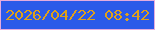 文字の大きさ：2、枠の色：e4acde、背景の色：2b5ae9、文字の色：dfa01b 無料ブログパーツのブログ時計