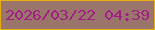 文字の大きさ：3、枠の色：e4ae11、背景の色：9b756c、文字の色：a11e84 無料ブログパーツのブログ時計