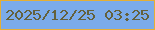 文字の大きさ：4、枠の色：e4af35、背景の色：7babea、文字の色：64613c 無料ブログパーツのブログ時計