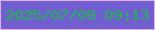 文字の大きさ：4、枠の色：e4b0e8、背景の色：715fd1、文字の色：19bb49 無料ブログパーツのブログ時計