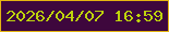 文字の大きさ：2、枠の色：e4b511、背景の色：3e073d、文字の色：bed30c 無料ブログパーツのブログ時計