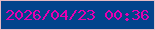 文字の大きさ：5、枠の色：e4bbc5、背景の色：02448c、文字の色：e500b0 無料ブログパーツのブログ時計