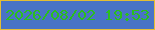 文字の大きさ：5、枠の色：e4be34、背景の色：4973c6、文字の色：2abf1d 無料ブログパーツのブログ時計