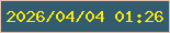文字の大きさ：1、枠の色：e4c0b1、背景の色：345c6f、文字の色：f9e90c 無料ブログパーツのブログ時計