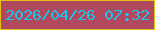 文字の大きさ：3、枠の色：e4c216、背景の色：b0495d、文字の色：1cc5ec 無料ブログパーツのブログ時計