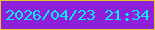 文字の大きさ：5、枠の色：e4c52e、背景の色：8d20d8、文字の色：03ebfd 無料ブログパーツのブログ時計