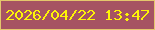 文字の大きさ：3、枠の色：e4c76c、背景の色：a65362、文字の色：fdf407 無料ブログパーツのブログ時計