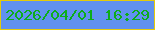 文字の大きさ：2、枠の色：e4cb0b、背景の色：6191ef、文字の色：0cad19 無料ブログパーツのブログ時計