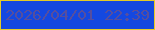文字の大きさ：1、枠の色：e4cb27、背景の色：1448e0、文字の色：564e9e 無料ブログパーツのブログ時計