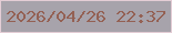 文字の大きさ：5、枠の色：e4cdd5、背景の色：a7a3ab、文字の色：946154 無料ブログパーツのブログ時計