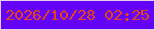 文字の大きさ：4、枠の色：e4cee3、背景の色：6304f8、文字の色：e84315 無料ブログパーツのブログ時計