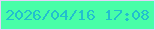 文字の大きさ：2、枠の色：e4d2f9、背景の色：48fea8、文字の色：22bfce 無料ブログパーツのブログ時計